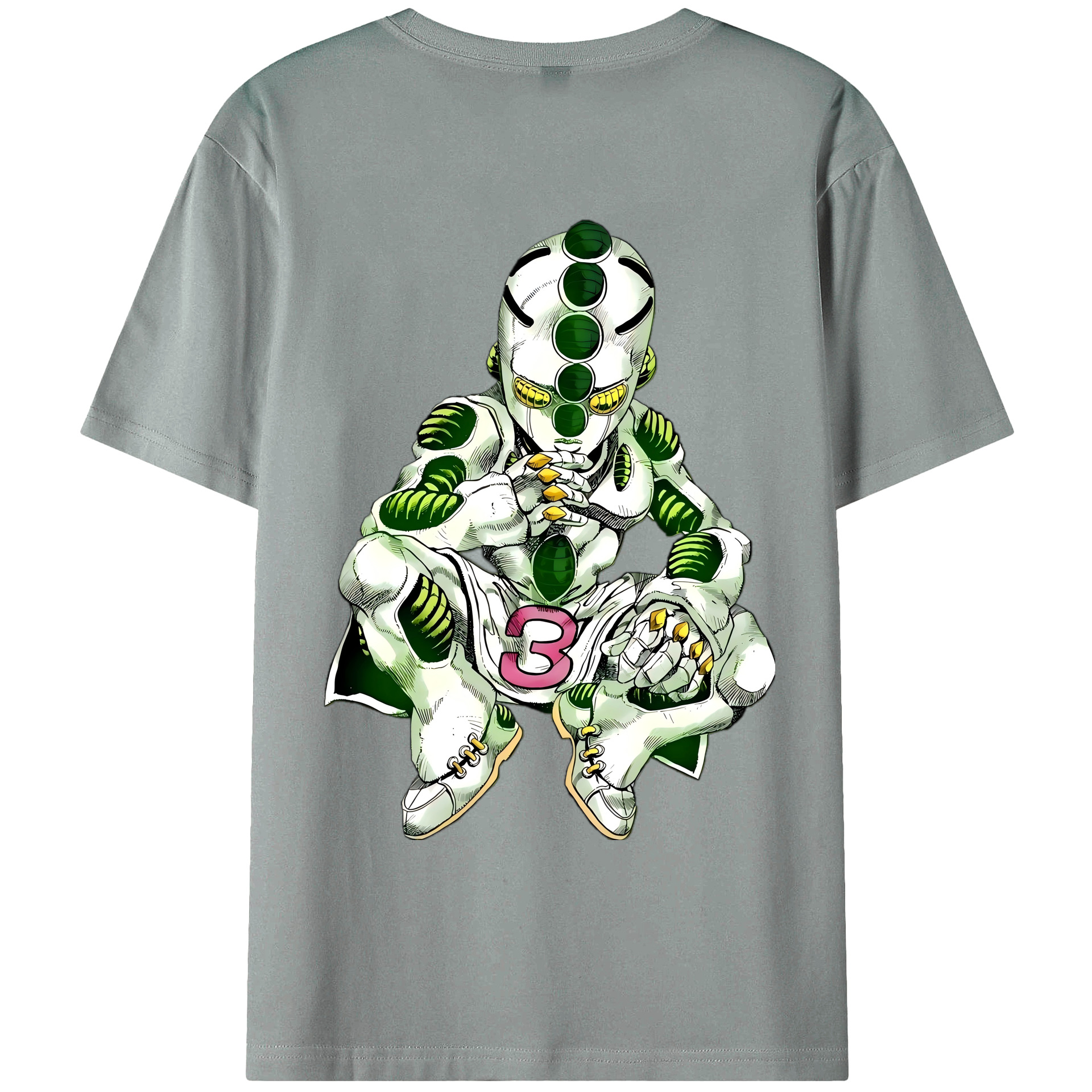 （画像用） ジョジョの奇妙な冒険 広瀨康一 JoJo's Bizarre Adventure Hirose Koichi 綿100％ メンズ半袖Tシャツ（バックプリント） 通気性